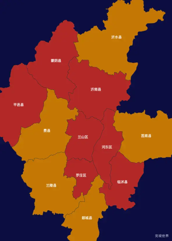 echarts临沂市地图演示实例
